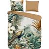 Muller Textil Descanso Lenzuola e coperte Foglie e uccelli 200 X 200/220 cm 100% cotone/raso