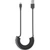Goobay 100x Goobay 62334 Cavo di ricarica e sincronizzazione Micro-USB, cavo a spirale, nero, 1 m - per dispositivi Android, nero
