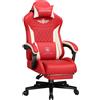 GTPLAYER Sedia da gioco, Sedia ergonomica per giocatori in Finto cuoio con supporto lombare, Sedia per PC con schienale allargato, Portata fino a 150 kg, Rosso