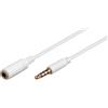 Goobay 150x Goobay 62364 Cavo di prolunga per cuffie e audio AUX, 4 pin 3,5 mm slim, CU, 5 m, bianco - spina jack 3,5 mm (4 pin, stereo) > presa jack 3,5 mm (4 pin, stereo)