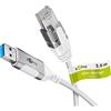 Goobay 60x Goobay 74380 Cavo Ethernet da USB-A 3.0 a RJ45, sottile, 3 m, 3 m, bianco - collega router, modem o switch di rete alla porta USB-A di un laptop, tablet o smartphone