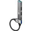 Goobay 50x Goobay 74458 Slim hub USB a 4 porte, da USB-A a USB-C™/USB-A, 5 Gbit/s, grigio chiaro, 0,1 m - spina USB-A (USB 3.2) > 1x presa USB-A (USB 3.2), 1x presa USB-C™ (USB 2.0), 2x presa USB-A
