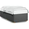 vidaXL Struttura letto senza materasso, grigio scuro, tessuto singolo