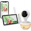 LeapFrog LF815HD Smart video baby monitor con display a colori HD da 5 pollici, WLAN, sensore di temperatura/umidità, obiettivo grandangolare, luce notturna colorata