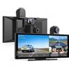 bez marki Carpuride W125S: schermo CarPlay con dash cam a 3 canali e telecamera posteriore