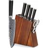 bez marki XINZUO Kute B1 Set di coltelli da cucina in acciaio damascato con ceppo