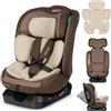 Lionelo Seggiolino auto Lionelo Aart i-Size, dalla nascita ai 12 anni, 40-150 cm, ampio intervallo di regolazione, protezione laterale aggiuntiva, R129/03, Beige Chocolate