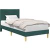 vidaXL Struttura letto con testiera Verde scuro 90 x 200 cm Tessuto