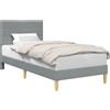 vidaXL Struttura letto con testiera grigio chiaro 90 x 200 cm in tessuto