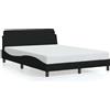 vidaXL Struttura letto Dover Nero 135x190 cm in tessuto