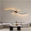 OOWOKS 1 pack,80cm,Lampada da parete a LED Modern, 40W 3500LM Applique da parete Interna Nero Design Curvo Lampada da soggiorno 3000K-6000K Alluminio Lampade da Muro ad Arco Lungo per Camera Corridoio Scala