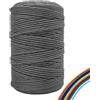 FORBELL Filato macramè, 3 mm x 300 m, filato di cotone premium per fai da te (grigio)