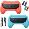 FASTSNAIL Impugnature per Switch 2/Switch 1, Adattatore compatibile con Switch 2 per Joycon 2, Controller accessorio per Switch 2/Switch 1(Blu+Arancione)