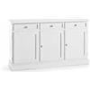 Vicentini arreda CREDENZA MADIA BUFFET IN LEGNO SHABBY CHIC 3 ANTE MOD MARTINI BIANCA