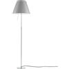 LUCEPLAN lampada da terra dimmerabile COSTANZA D13t con stelo telescopico alluminio e paralume MEZZO TONO BIANCO NEBBIA - 1D13NT000020+9D1301511734