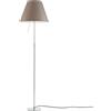 LUCEPLAN lampada da terra dimmerabile COSTANZA D13t con stelo telescopico alluminio e paralume MEZZO TONO NOCCIOLA - 1D13NT000020+9D1301511739