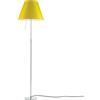 LUCEPLAN lampada da terra dimmerabile COSTANZA D13t con stelo telescopico alluminio e paralume RADIEUSE GIALLO VIVO - 1D13NT000020+9D1301511706