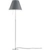 LUCEPLAN lampada da terra dimmerabile COSTANZA D13t con stelo telescopico alluminio e paralume RADIEUSE GRIGIO CEMENTO - 1D13NT000020+9D1301511705