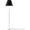 LUCEPLAN lampada da terra dimmerabile COSTANZA D13t con stelo telescopico alluminio e paralume RADIEUSE NERO - 1D13NT000020+9D1301511701