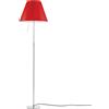 LUCEPLAN lampada da terra dimmerabile COSTANZA D13t con stelo telescopico alluminio e paralume RADIEUSE ROSSO PRIMARIO - 1D13NT000020+9D1301511708