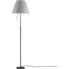 LUCEPLAN lampada da terra dimmerabile COSTANZA D13t con stelo telescopico nero e paralume MEZZO TONO BIANCO NEBBIA - 1D13NT000017+9D1301511734