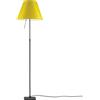LUCEPLAN lampada da terra dimmerabile COSTANZA D13t con stelo telescopico nero e paralume RADIEUSE GIALLO VIVO - 1D13NT000017+9D1301511706