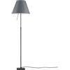 LUCEPLAN lampada da terra dimmerabile COSTANZA D13t con stelo telescopico nero e paralume RADIEUSE GRIGIO CEMENTO - 1D13NT000017+9D1301511705
