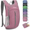 ZOMAKE Zaino Pieghevole Ultraleggero, Zainetto Leggero Ripiegabile da Viaggio 10L, Backpack Salvaspazio Richiudibile Trekking Piccolo Tascabile per Uomo Donna (Rosa)