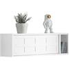 SoBuy Appendiabiti da Parete Attaccapanni da Muro - Design Moderno con Ante Scorrevoli, Mensola da Muro Salvaspazio per Ingresso - Mobile Ingresso, Bianco, 75x20x23cm, FHK18-W