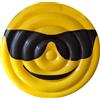Materassino Gonfiabile Ø150 cm in PVC a Forma di Emoji Ranieri Face Occhiali Giallo