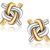 CHIC & ARTSY CHIC ARTSY Orecchini a nodo d'amore grosso in argento sterling 925 Orecchini a nodo d'amore in 3 colori