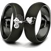 XAHH Spiderman, anello per coppia di supereroi per lui e per lei, per gli amanti del cuore, anello per anniversario, promessa di matrimonio, in acciaio inox, colore nero, 11, Metallo, Non pietra