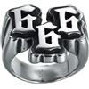 HIJONES Vintage Gotico Biker Punk Numero 666 Anello da Uomo Acciaio Inossidabile Argento Placcato Taglia 32