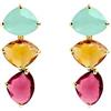 SINGULARU - Orecchini Drop Narciso. Argento Sterling con Placcatura Oro 18Kt. Chiusura a Pressione. Gioielli da Donna