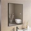 DEGHI Specchio bagno 70x90 cm reversibile con cornice nero spazzolato - Talas