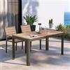DEGHI Tavolo da esterno 160x80 cm in alluminio tortora con top effetto legno miele - Carioca Wood