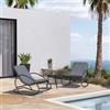 DEGHI Set relax a dondolo 2 posti in acciaio antracite con cuscini grigi - Musk