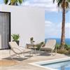 DEGHI Set relax a dondolo 2 posti in acciaio champagne con cuscini beige - Musk