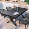 DEGHI Tavolo da giardino allungabile 180/240x100 cm in alluminio antracite - Zelegant