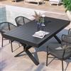 DEGHI Tavolo da giardino allungabile 200/300x110 cm in alluminio antracite - Zelegant