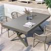 DEGHI Tavolo da giardino allungabile 200/300x110 cm in alluminio tortora - Zelegant