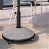 DEGHI Base ombrellone con ruote rotonda 50 cm da 25 kg in cemento grigio con decorazioni - Marais