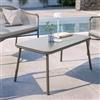 DEGHI Tavolino da giardino 90x50 cm in alluminio tortora - Zelegant