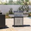 DEGHI Barbecue a gas 5 fuochi con ruote 127x55x114h cm in acciaio con cappa e griglia scaldavivande - Poseidone