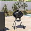 DEGHI Barbecue a carbonella con ruote rotondo 60 cm in acciaio nero con cappa - Spedy