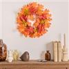 DEGHI Ghirlanda di foglie autunnale rotonda 45 cm arancione
