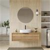 DEGHI Mobile bagno sospeso con cassetto 120 cm rovere acero cannettato con top - Mida