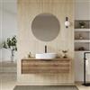 DEGHI Mobile bagno sospeso con cassetto 120 cm rovere america cannettato con top - Mida