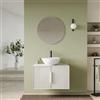 DEGHI Mobile bagno sospeso con ante 80 cm bianco opaco cannettato con top - Mida