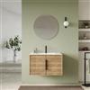 DEGHI Mobile bagno sospeso con ante 80 cm rovere acero cannettato con lavabo - Mida